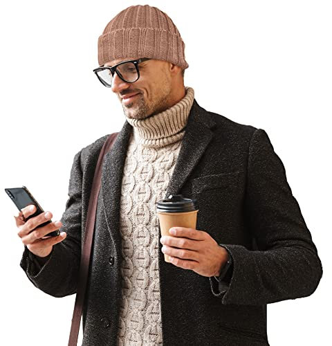TINKUY Peru Alpaka Wolle Herren & Damen Warm Soft - Cuffed Slouchy - Beanie Mütze, Wüste, Einheitsgröße