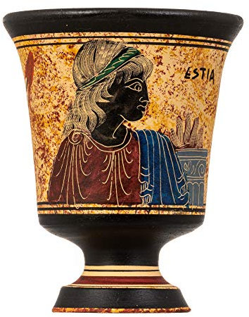 Pythagoras Tasse der Gerechtigkeit Pythagoras Fair Becher altgriechische Göttin Estia handbemalte Keramik