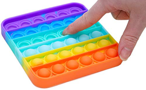 Toyland® Push Bubble Pop Bubble 'Pop It' Sensory Fidget Toy – Viele Auswahl (Regenbogen-Quadrat)