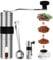 RZJZGZ Moulin à café manuel en acier inoxydable avec réglage réglable, petite machine à café domestique avec fenêtre visible, portable et lavable (avec clip cuillère à café) (4,8 x 21,1 cm)