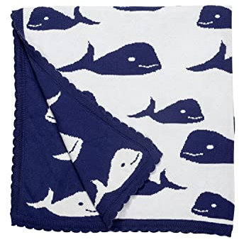 Strickdecke Wal, navy