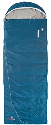 Grüezi bag Cloud Cotton Comfort Rechts, Körpergröße 160-191cm, 1600g, ca. 8C° bis -10°C, Sommerschlafsack für Reisen/Camping, Deep Cornflower Blue