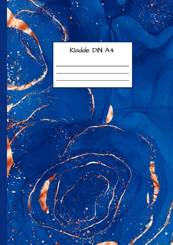 Kladde DIN A4: Notizbuch DIN A4 - Kladde kariert 5 mm - 110 Seiten - Notizheft, Tagebuch, Schreibbuch - Alkoholtinte Hintergrund