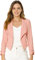 Allegra K Veste courte de travail pour femme avec revers cranté à manches longues et ouverture sur le devant, rose, 36