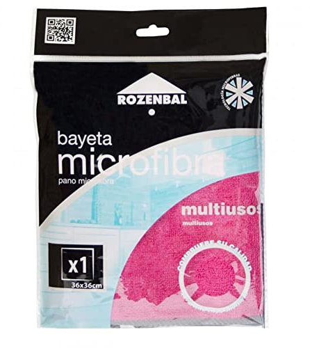 ROZENBAL Bayeta Microfibra Multiuso 36 x 36 cm, Rosa, 36x36cm