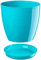 B2C Plant Pot Flower 20 Colours 9 sizes Gloss Plastic Plant Pots Planter Saucer Tray Deco (9.5 cm/ 3.7 inch, Turquoise)