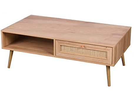 Urban living Bali NIEDRIGER Tisch, Holzwerkstoff, Schwarz, Normal