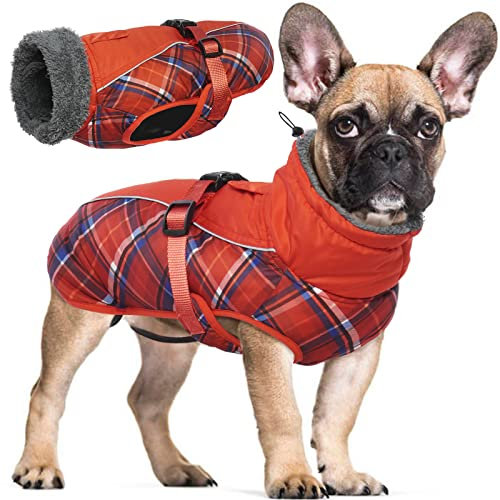 Wasserdichter Hundemantel Winter Warme Hundejacke, Hundebekleidung Outfit für kleine mittel große Hunde, Hundepullover mit Sicheren Reflexstreifen für Labrador Chihuahua Französische Bulldogge
