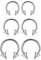 ZS Chirurgenstahl Spike Hufeisen Circular Barbell Ringe, 00G 0G 2G 4G 6G 8G 12G 16G Dick PA Rings, CBR Nasenring Septum Ohr Piercing Körperschmuck (Silber,16G,6/8/10mm)