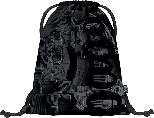 Baagl Turnbeutel für Jungs - Sportbeutel für Jungen, Kinder, Teenager - Schule und Sport Schuhbeutel, Sportsack mit Reflektiven Elementen (Technic)