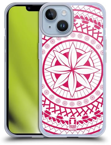 Head Case Designs Flor Patrones polinesios Caso de Gel Suave Compatible con Apple iPhone 14