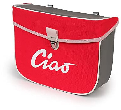 MOTO NOSTRA Satteltasche Rot, Grau Länge 300mm, Höhe 215mm, Breite 90mm für Ciao Mofas Ersatz Ledertasche Stauraum