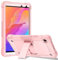 Funda para tablet Huawei MatePad T8 de 8 pulgadas, PC TPU híbrido de doble capa, soporte integrado, cámara de borde elevado y pantalla de protección completa a prueba de golpes, color rosa