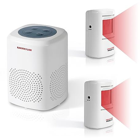 Dog Barking Alarm Motion Detector Outdoor Pir Human Body Motion Sensor Alarm Electronic Deterrent Motion Activated Home Security (2 Detectors+ 1 Receiver)