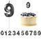 Geburtstag Nummer Kerzen, Schwarze 3D Geburtstagskerzen mit Zahlen 5 cm Kerzen Zahlen Geburtstag für Torte, Tortendeko Geburtstag mit Kerzen für Geburtstag Jahrestag Partys, Nummer 9