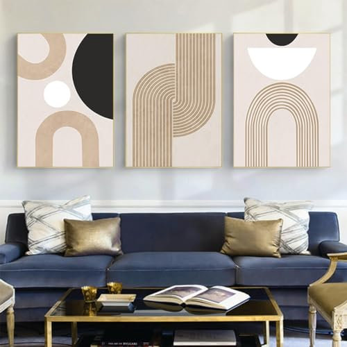 DLKAJFK Abstrakter Kunstplakate Geometrische Wanddekoration,Moderne Minimalistische Leinwandposter Wandkunst - Kein Rahmen (Poster-02,3Pcs-50x70cm)