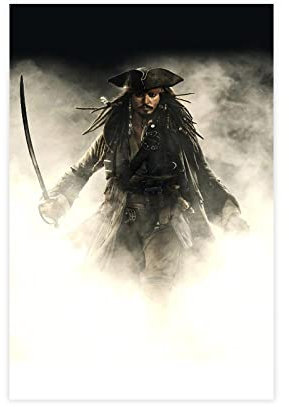 SORECI Fluch der Karibik Jack Sparrow 2 (2) Leinwand-Poster, Wandkunst, Dekordruck, Bild, Gemälde für Wohnzimmer, Schlafzimmer, Dekoration, ungerahmt, 20 x 30 cm
