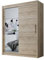 Easy4You D1 120 cm Sonoma Schiebetüren Kleiderschrank 120x200x58 cm mit Spiegel - Schlafzimmermöbel, Aufbewahrung - Mehrzweckschrank