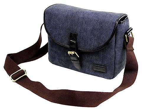 LORIER Retro-Kameratasche-Foto-Tasche Fit for Olympus Pen E-PL9 E-PL8 E-PL7 E-PL6 E-PL5 E-P5 E-PE-P3-PEN-F E-PL3 E-PL2 E-P2 E-P1 SP-100 Kamera Tasche (Color : Blue)