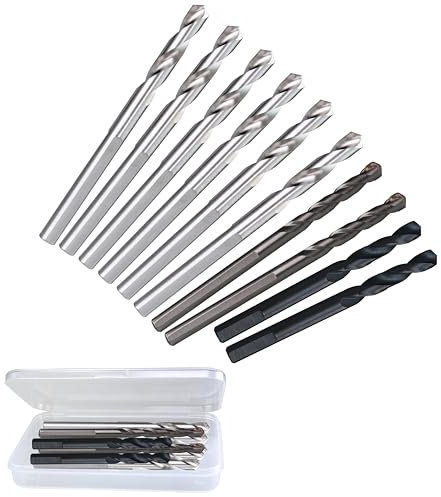 WOWSUPM 1/4 Inch Pilot Drill Bit Set for Hole Saw Arbor High Speed Steel and Carbide Tipped Drill Bit Cutting Multiple Material Hard Metal Wood Plastic Stuck Brick with 10pcs Set