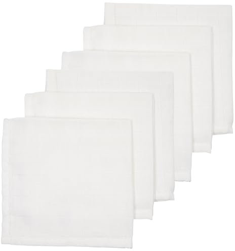 Meyco Baby Uni Spucktücher, 6-teilig (Mulltücher, Musselintücher aus 100% Baumwolle, saugstark & schnelltrocknend, multifunktionales Babyzubehör), White