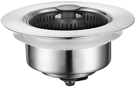 Yuattory 1 Stück Edelstahl-Spülhilfe für Küchenspüle, Abflusssieb, Küchenspüle-Geruchsfilter