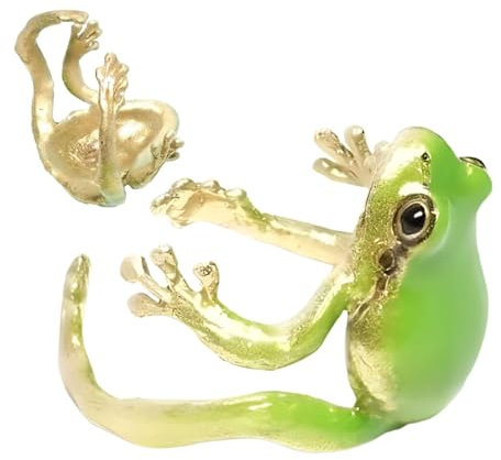 Harz-Frosch-offene Ringe, Laubfrosch- | Harz-Frosch-offener Ohr-Manschetten- | Baumfrosch-Ohrringe ohne Ohrlöcher für Männer, Frauen, Kinder, Kinder, Mädchen