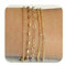 Krfy 5 Stück Armband Damen Gold 14 K Edelstahl Armband Damen Charm Armband Gold Wasserfest Modeschmuck Armkette Damen Gold Fischgrätenmuster Büroklammer Armband Set
