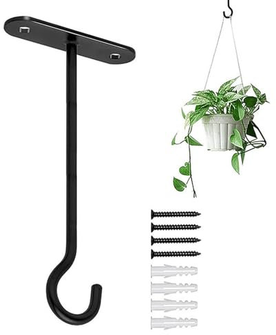 Generisch 2 Stück Deckenhaken Zum Aufhängen Von Pflanzen, Blumenampel Halterung, Pflanzenhaken, Wandhaken Schwerlast Für Blumenampel, Außen Lampe, Laternen, Windspiele