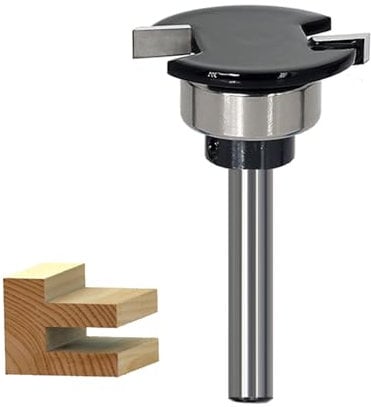 SICWOOD Top Bearing Slot Cutter Router Bit 1/4 Shank, 1/4 Height, 1/4 Depth, Carbide Tipped, Wood Slotting Cutter Bit, for Groove Edges or Channels