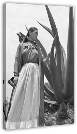 OGTDA Frida Kahlo Agave Kaktus Pflanzendruck, Leinwandposter, Wandkunst, Dekordruck, Bild Gemälde für Wohnzimmer, Schlafzimmer, Dekoration, Rahmen-Stil, 20 x 30 cm