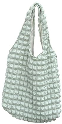 SJFYB Einkaufstasche Plissee Wolkentasche Frauen Süßigkeiten Farbe Große Kapazität Schultertasche Handtasche Einkaufstasche-hellgrün-44x11x32cm
