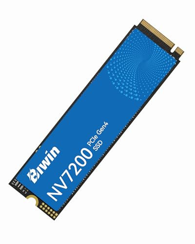 BIWIN NV7200 M.2 SSD 4TB NVMe 2.0 - Bis zu 7200 MB/s Lesegeschwindigkeit - PCIe Gen4x4 Interne Festplatte mit HMB Technologie – Solid State Drive für Laptop/Desktop PC/Gaming - PS5 Kompatibel