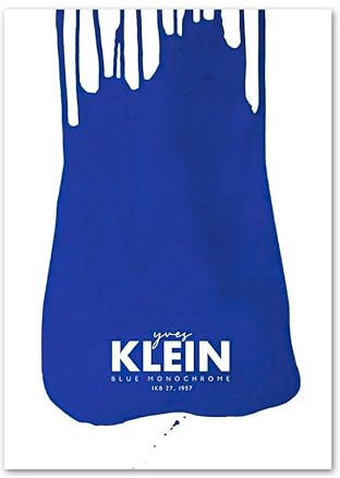 Rikin Liuff Yves Klein Blau Monochrome Tinte Poster Ausstellung Wandkunst Yves Klein Drucke Yves Klein Leinwand Malerei Zuhause Wanddekoration Bild 40x65cm Kein Rahmen
