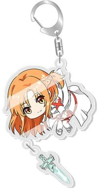xrbanime-eu Sword Art Online Acryl Schlüsselanhänger SAO Anhänger Kirigaya Kazuto Figur Cosplay Schlüsselanhänger Zubehör Dekorationen