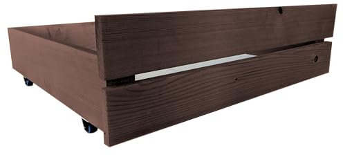 Lermowood Palettenbett M2 2 x Bettschubladen Palisander 40cm | Bettkästen Holzbett kisten Massivholzbett