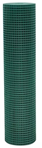 EffeDecor Rete Metallica Plastificata per Recinzione 50/60/80/100/120/150 cm Elettrosaldata Rivestita in PVC Verde Rotolo 25 MT per Recinzioni da Giardino,Animali,Piante Maglia 12,7x12,7 mm (50 cm)