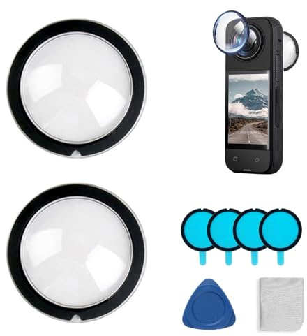 HAPPOW 2 Stück Linsenschutz für Insta 360 X3, Objektivschutz PC-Material, 3D Drehbar Objektivschutz, Staubdicht, Sturzsicher, Kratzfest, Kamera Zubehör für Insta360 X3
