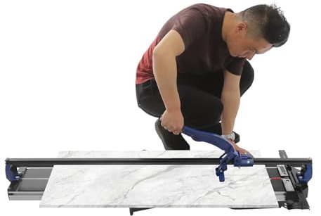 soudesileim Tagliapiastrelle manuale singolo, blu, tagli precisi da 4 a 15 mm, base in gomma antiscivolo, impugnatura ergonomica, tagliapiastrelle (120 cm)