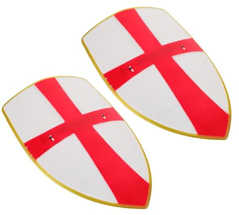 FUTUREORYY 2 Stück Schildspielzeug Für Kinder: 29,7 X 19,4 cm Große Schilde Aus Kunststoff Im Stil Mittelalterlicher Ritter – Cosplay-Requisite Für Jungen – Rollenspiel Und