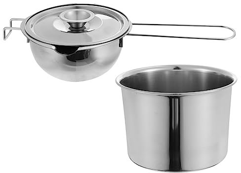 UKCOCO Chocolate Melting Pot Pink Chocolate Melts Melting Chocolate Small Chocolate Boiler Double Boiler Melting Pot Fondue Chocolate Double Boiler Melt Pot Silver Stainless Steel
