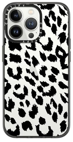 CASETiFY Compact Case for iPhone 13 Pro [Lightweight / 4 ft. 2X Military Grade Drop Protection/Slim] - Lacie Leopard - Clear Black
