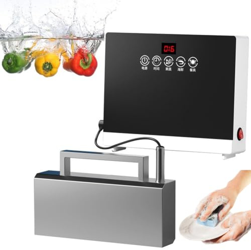 Pulitore portatile per lavastoviglie a ultrasuoni, controllo touch, senza installazione per stoviglie, frutta e verdura