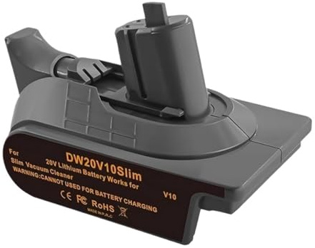 DW20V10 Slim Battery Adapter，Compatible For Dewalt， 20V Li-Ion Battery Convert To，Compatible For Dyson， V10 Digital Slim Vacuum Cleaner