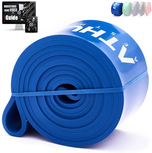 ATHLETIC AESTHETICS Premium Resistance Bands - Widerstandsbänder - Fitnessbänder Set für Ganzkörpertraining + PDF Guide (Blau)