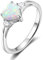 Acefeel Herz Opal Ringe 925 Silber Ringe Für Damen, Verlobungsring Promise Solitär Verlobung Ring Silber 925 Damen, Silberringe Damenring Antragsring Ringe, Damen Schmuck