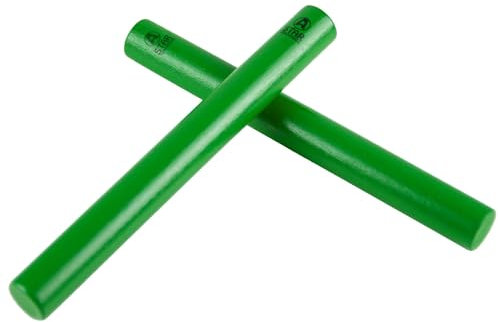 A-Star Green Wood Claves, 20cm - 2Pcs/Par - Palillos de ritmo de mano, Instrumento de percusión de madera
