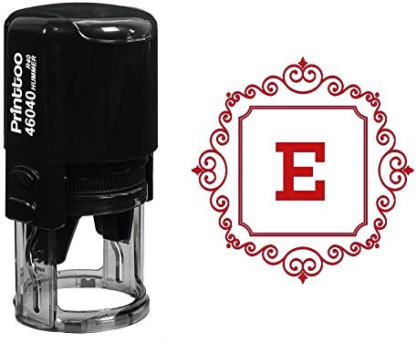 Printtoo Platz - strudelgrenze E Alphabet - Monogramm - Initialen - Buro - Briefpapier Selbstfarber R - 40 Stempel