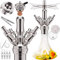 DILAW® Smart Shisha Set Complet en Acier Inoxydable V2A 38 cm Hookah | Mini to go + Verre à charbons | 4 Ports adaptateurs | sifflet à Eau | Base Closed Chamber | Foyer en Silicone Tuyau à Tabac