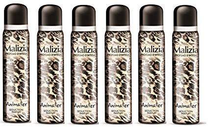 6x MALIZIA Donna Animalier deo 100 ml seduction Parfüm Deodorant Spray Frau